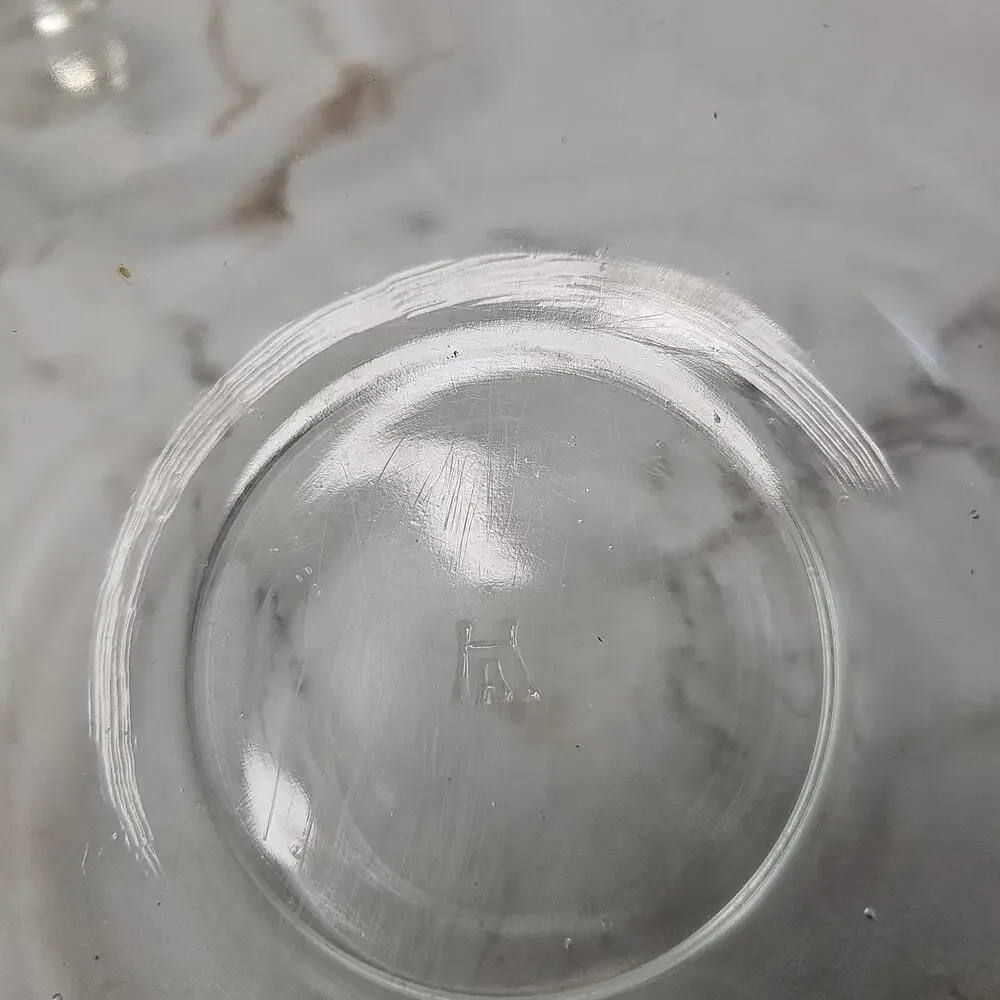 Vintage Hazel Atlas Clear Glass Round Casserole‎ Dish with Lid H over A Logo MCM